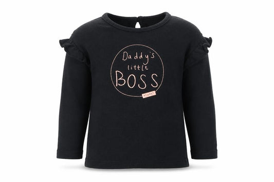 Front view of George girls’ black jumper, size 9-12, months