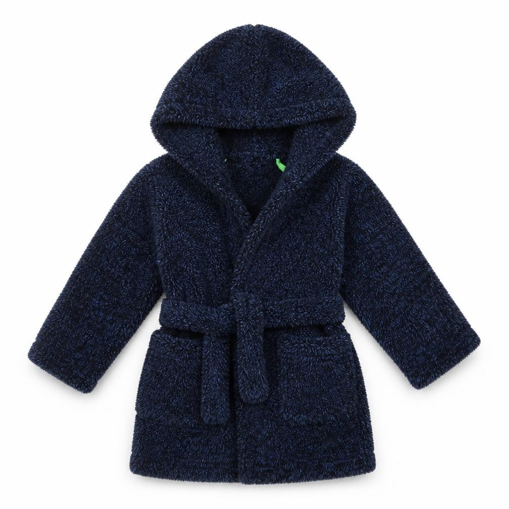 Front view of Matalan boys’ blue geometric robe, size 3-4, years