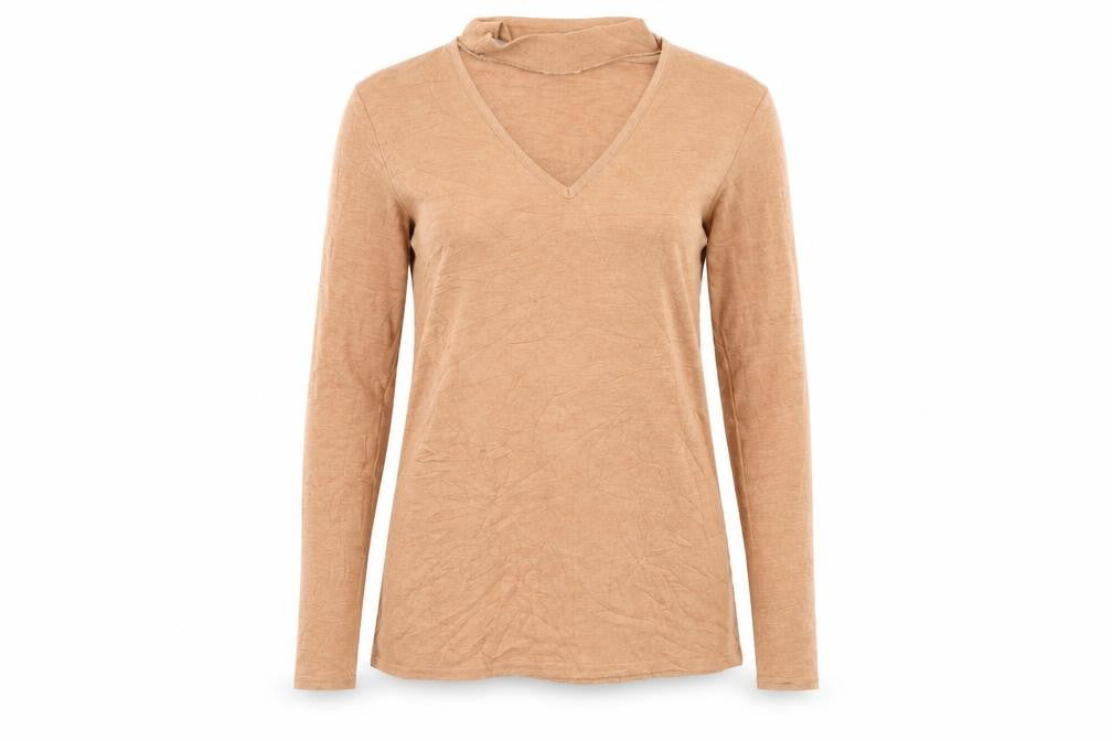Front view of River Island women’s orange knit jumper, size UK 10