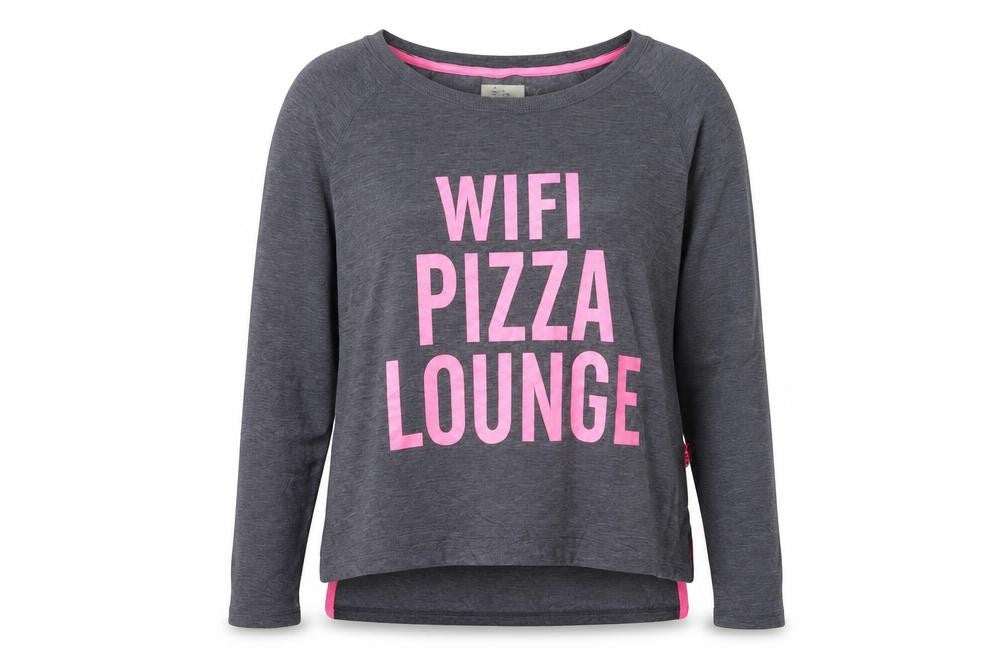 Front view of Love To Lounge women’s grey basic t-shirt, size UK 8