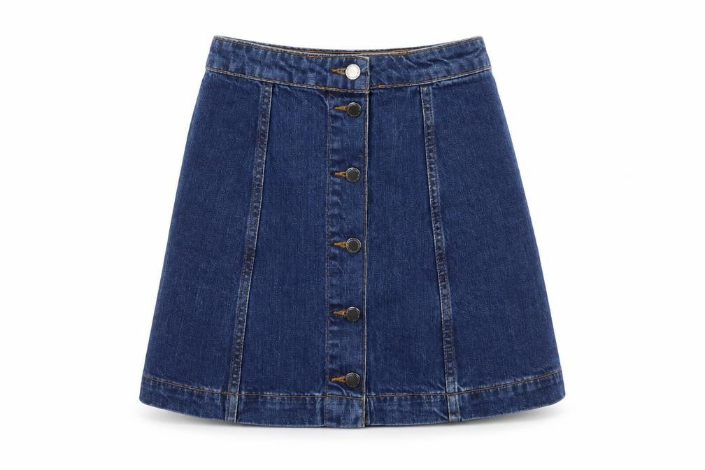 Topsho Womens Blue  Denim A-Line Skirt Size 26 in