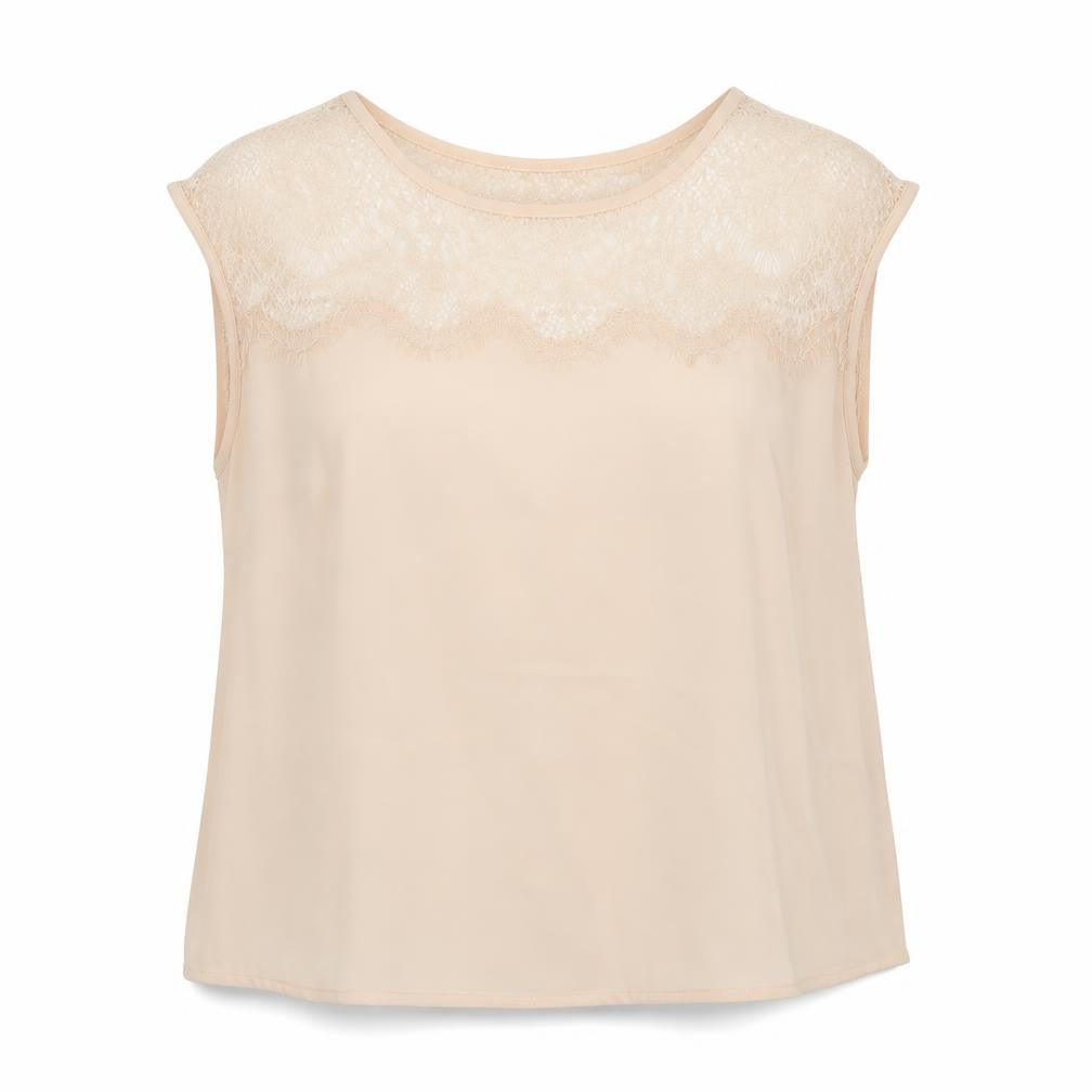 Front view of Preworn women’s pink basic blouse one size