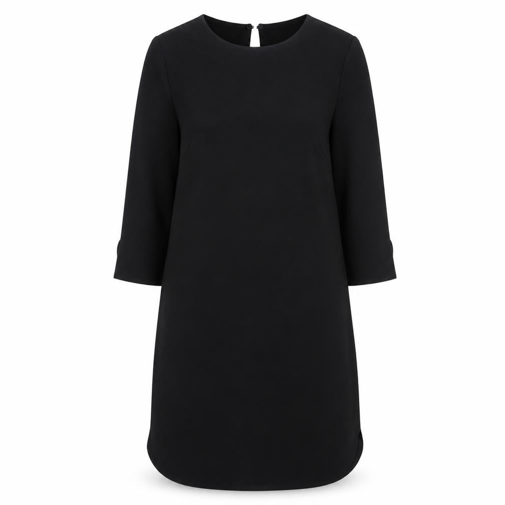 Front view of H&M women’s black a-line, size UK 8