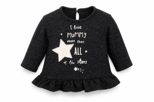 Front view of George girls’ grey jumper, size 3-6, months