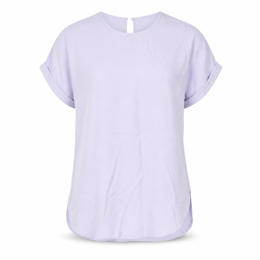 Front view of New Look women’s purple basic blouse, size UK 6