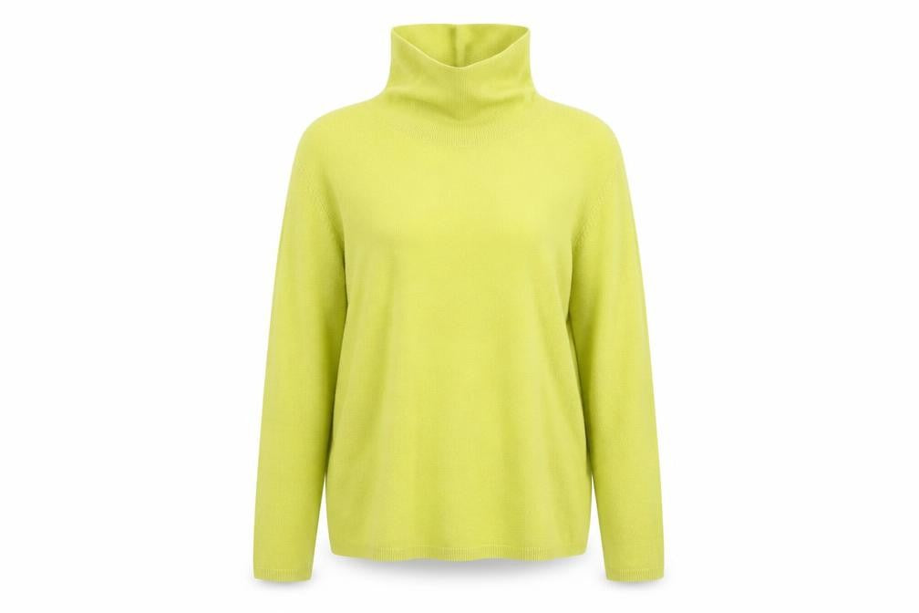Front view of Bonmarché women’s yellow jumper, size UK 16