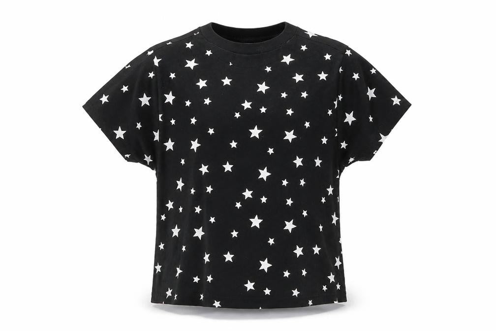 Front view of Primark girls’ black argyle/diamond basic t-shirt size 2xs