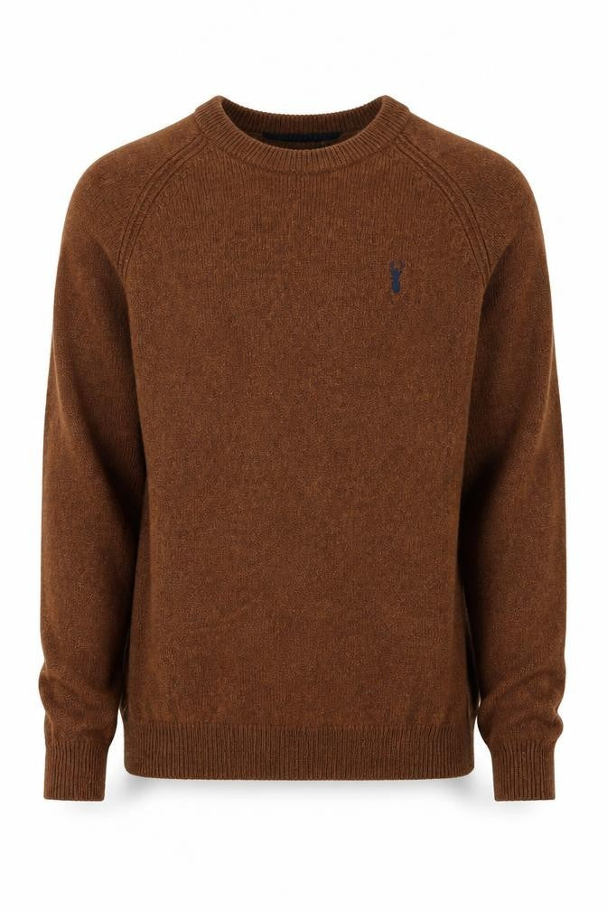 Front view of Next men’s brown houndstooth pullover sweatshirt, size XS