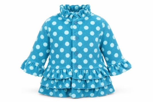 Front view of Weatherproof girls’ blue polka dot basic jacket jacket, size 18, months