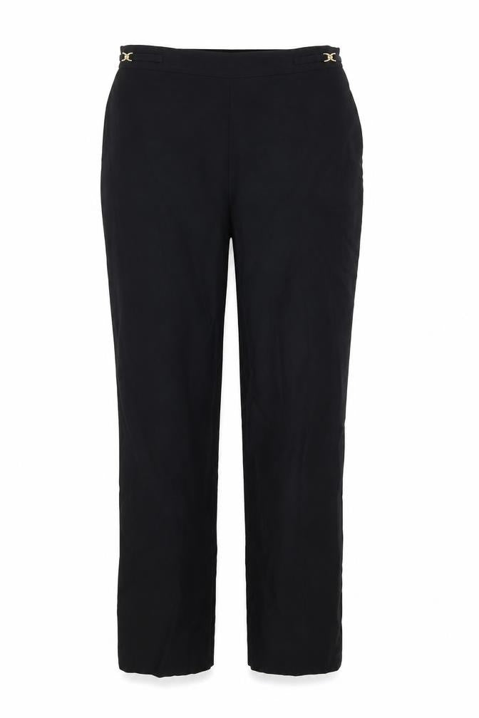 Front view of BHS women’s black trousers, size UK 8, 25-inch leg