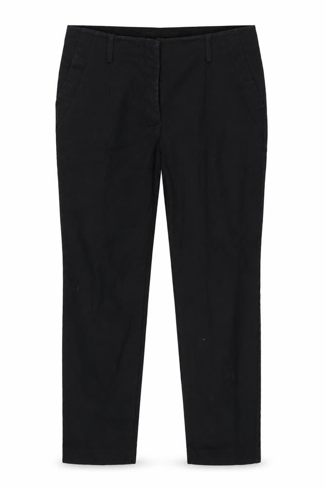 Front view of Zara women’s blue trousers, size UK 12, 26-inch leg