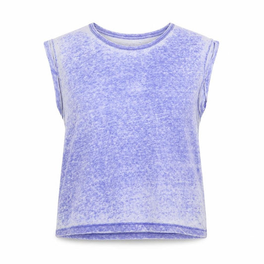 Front view of New Look women’s purple basic tank, size UK 16