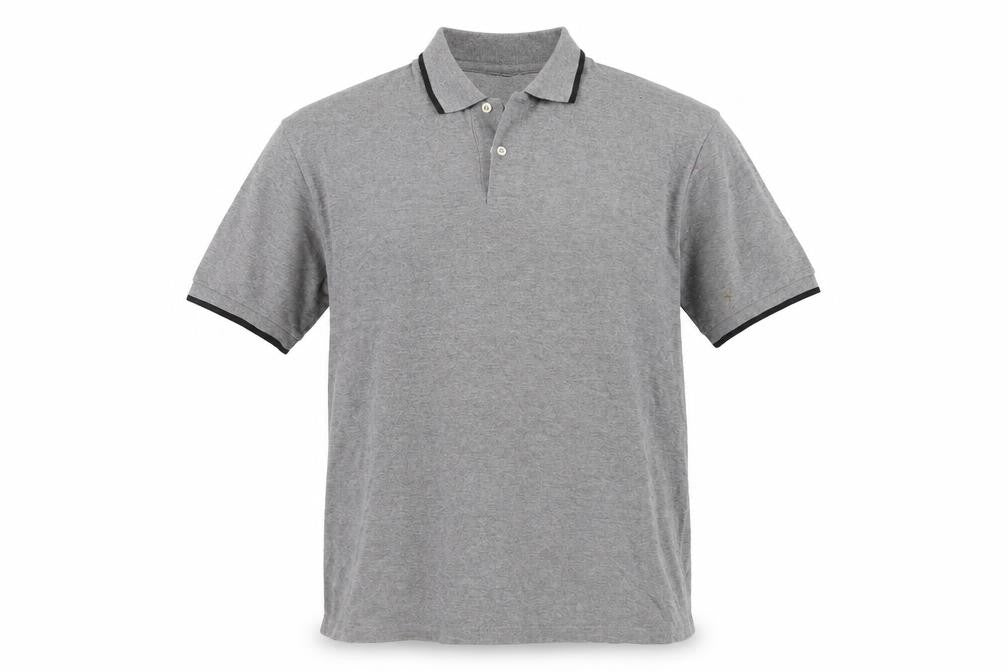 Front view of Debenhams men’s grey polo, size M