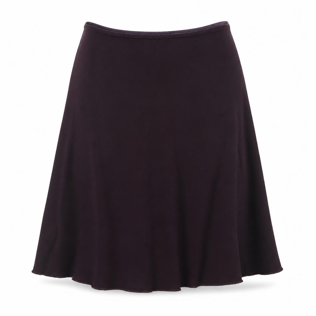 Front view of Marks & Spencer women’s purple a-line skirt, size UK 10