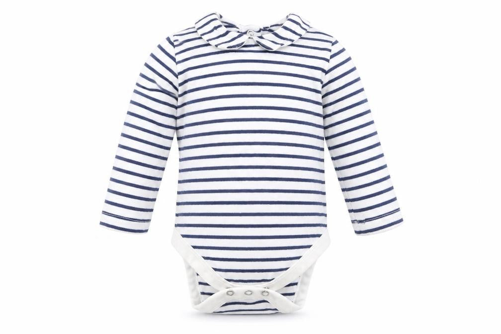 Marks and Spencer Boys Black Striped  Babygrow One-Piece Size 6-9 Months