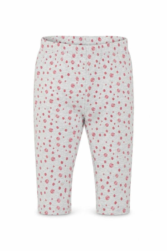 Front view of Baby Club girls’ grey capri leggings, size 3-6, months