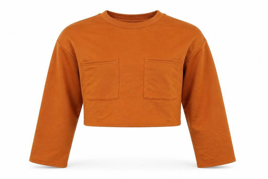 Front view of Boohoo women’s brown jumper, size UK 10