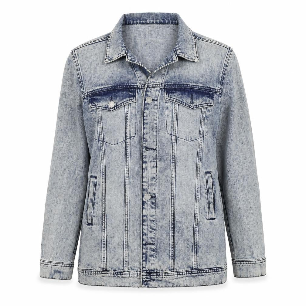 Front view of Mango women’s blue jacket one size - distressed