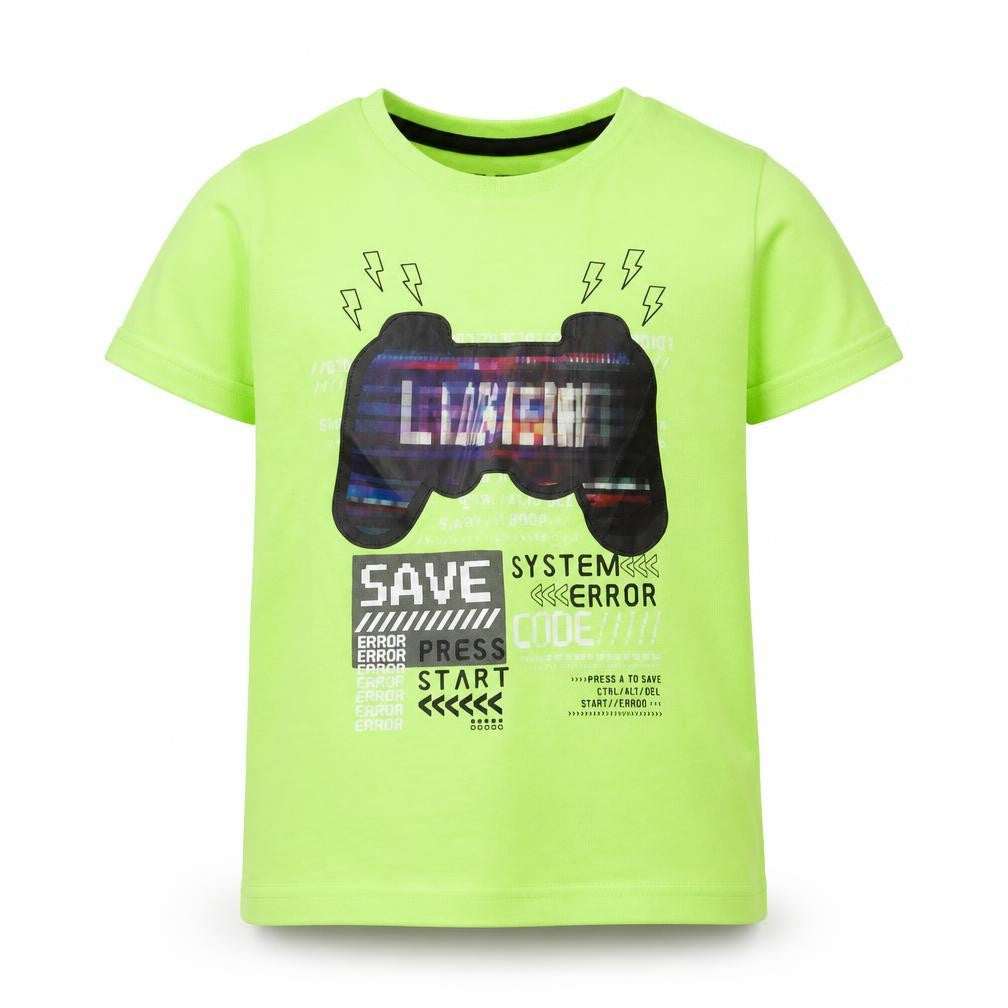 Front view of Primark boys’ yellow basic t-shirt, size 5, years