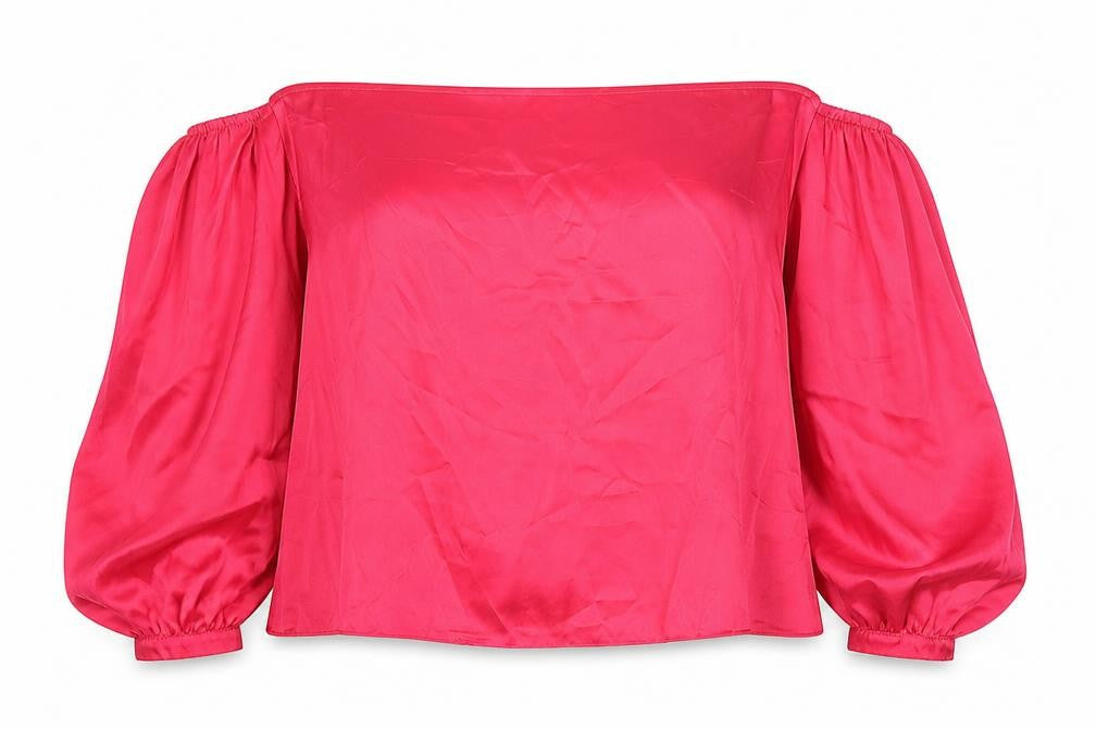 Front view of Lipsy London women’s pink basic blouse, size UK 18