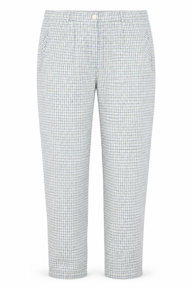 Amy Moore Womens Green Check  Trousers  Size 18 L28 in