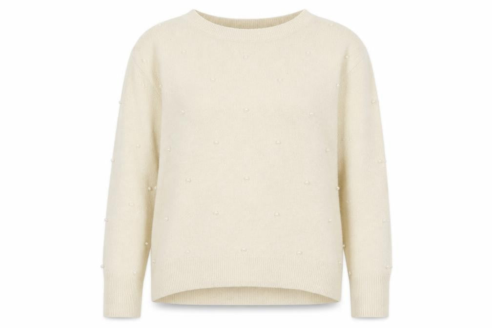 Front view of H&M women’s ivory jumper, size S