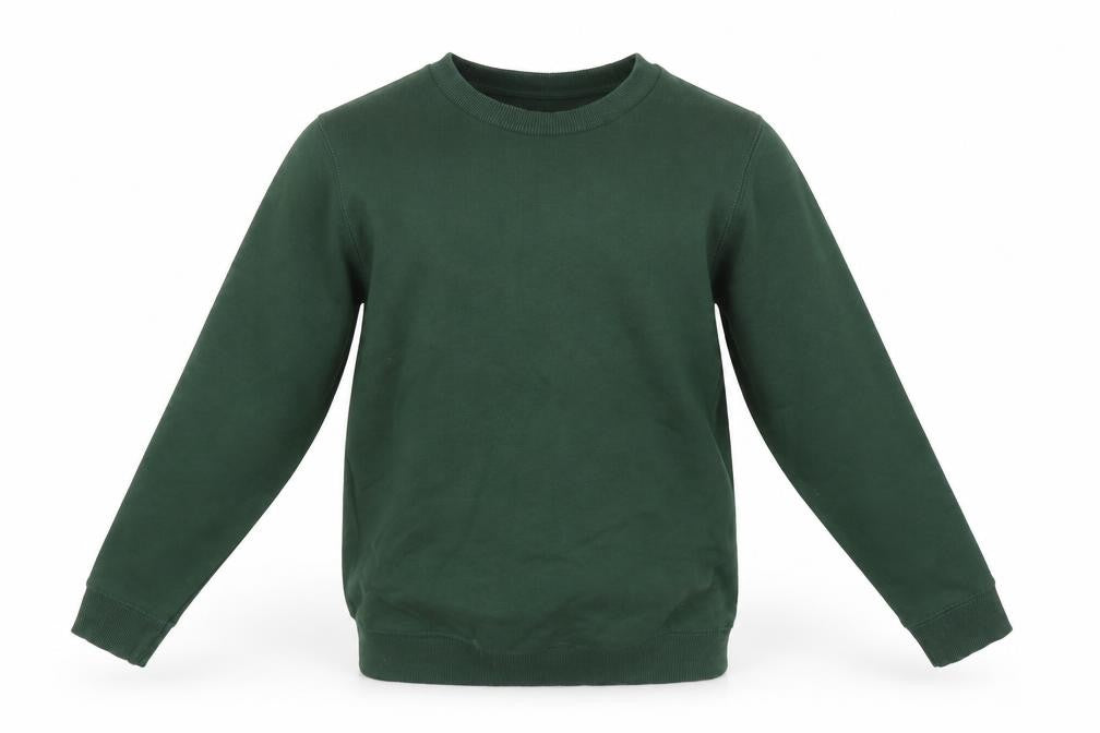 Front view of Tu boys’ green jumper, size 6, years