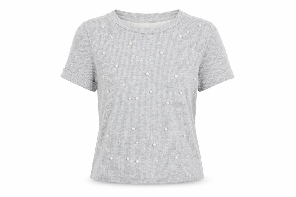 Front view of Berkshka women’s grey basic t-shirt, size XS