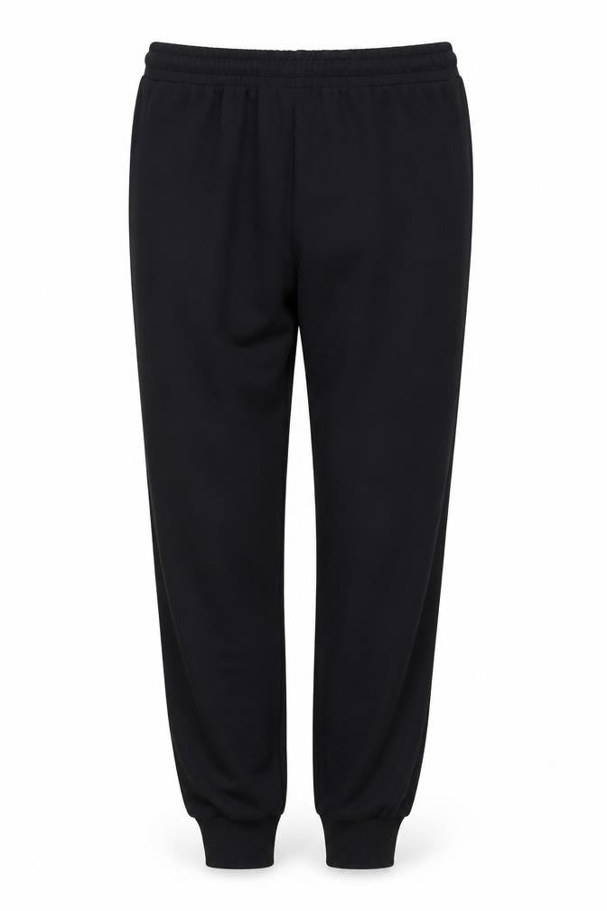 Front view of section women’s black trousers, size UK 14, 26-inch leg