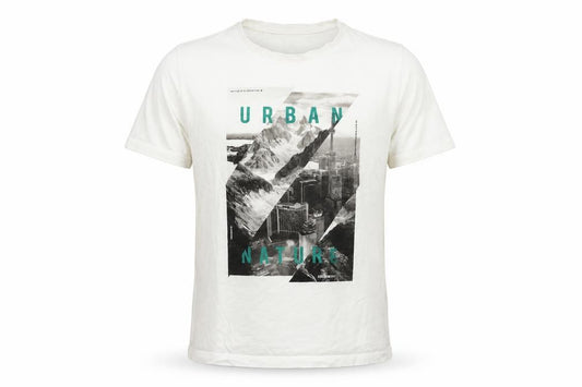 Front view of EDC men’s white t-shirt, size M