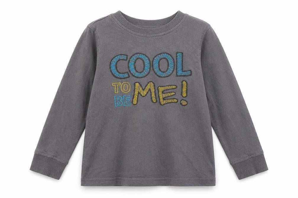 Front view of George boys’ grey basic t-shirt, size 3-4, years