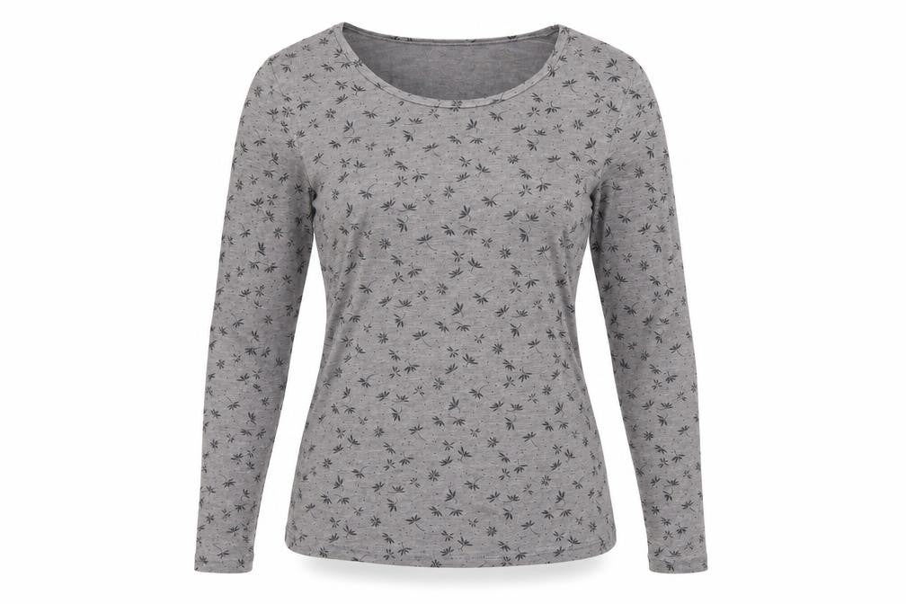 Front view of marks women’s brown floral jumper, size UK 10