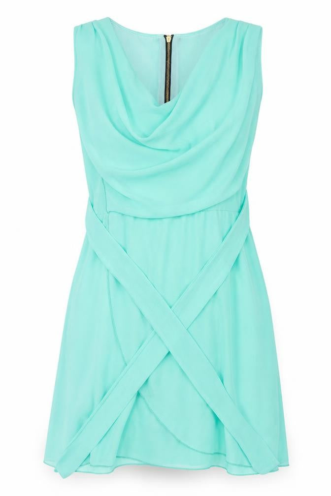Front view of Wal G women’s green a-line, size M