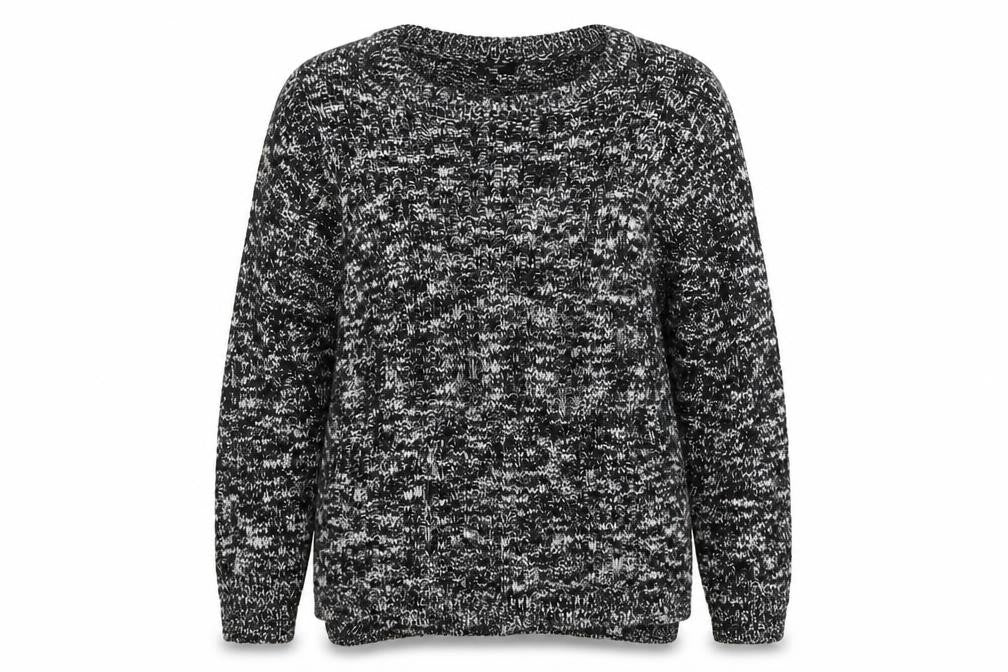 Front view of F&F women’s black knit jumper, size L