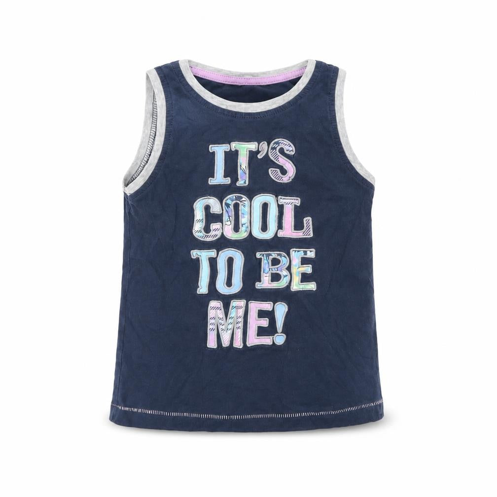 Front view of George girls’ blue basic tank, size 2, years