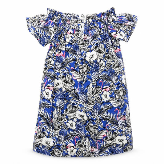 Front view of Atmosphere women’s blue floral kaftan, size UK 14