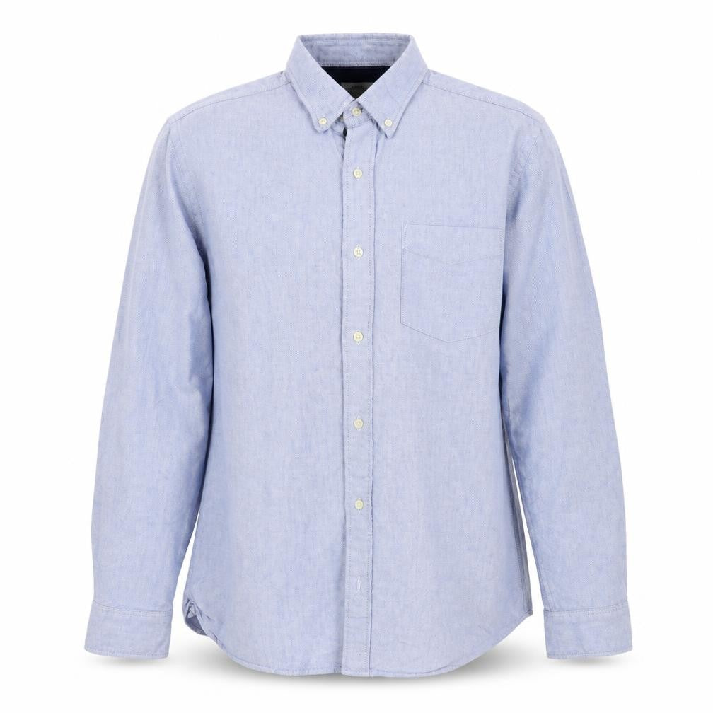 Front view of Next men’s blue button-up, size L