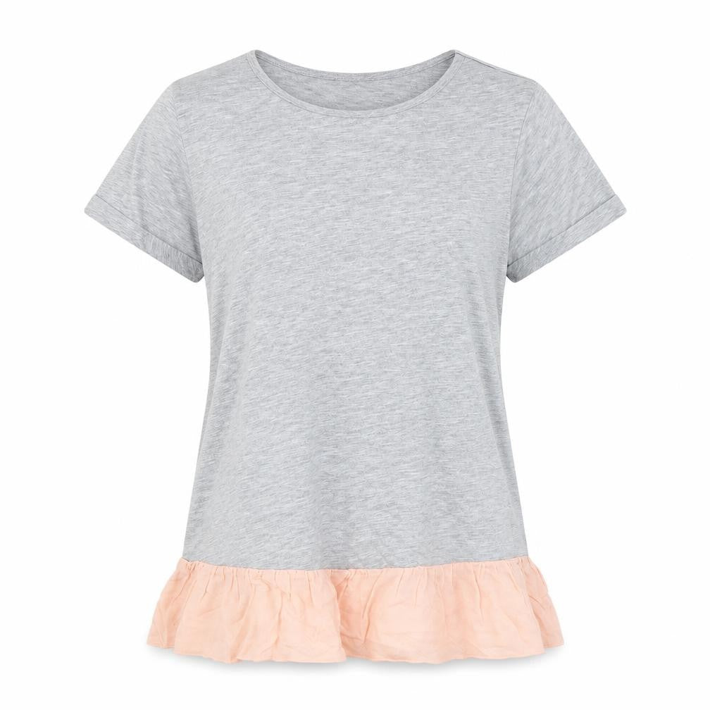 Front view of Papaya women’s grey basic t-shirt, size UK 8