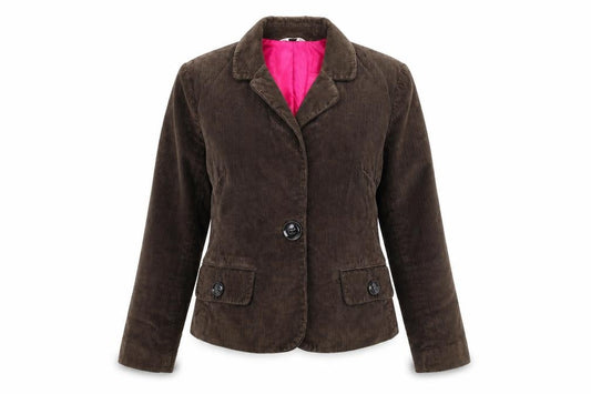 Front view of Talbots women’s beige jacket, size UK 8