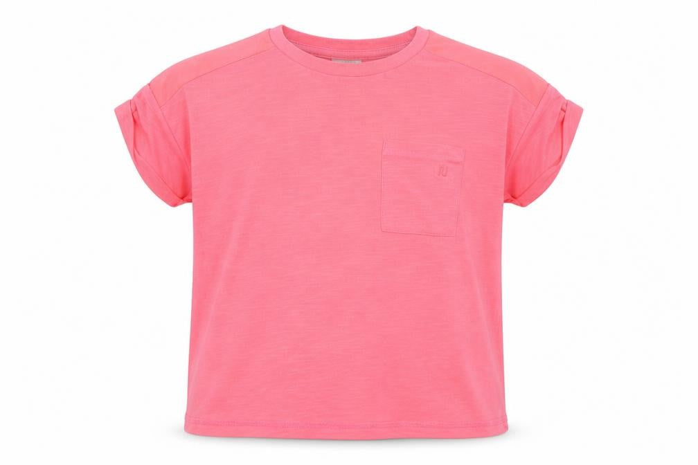 Front view of River Island boys’ pink basic t-shirt, size 9-10, years