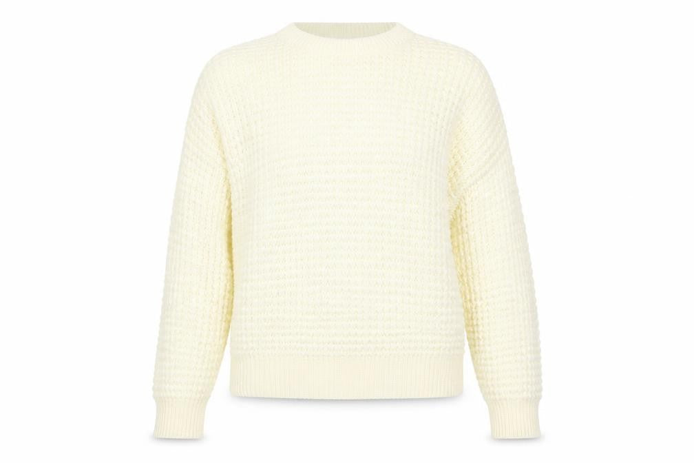 Front view of PRETTYLITTLETHING women’s white jumper, size M