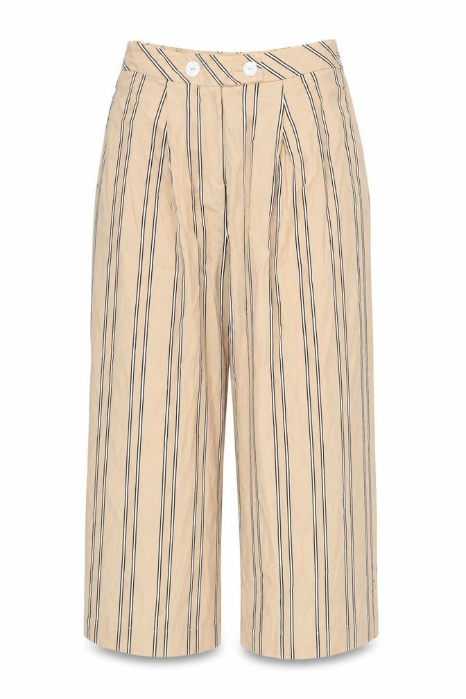 Prew Womens Multicoloured Striped  Cropped Trousers Size 12 L21 in
