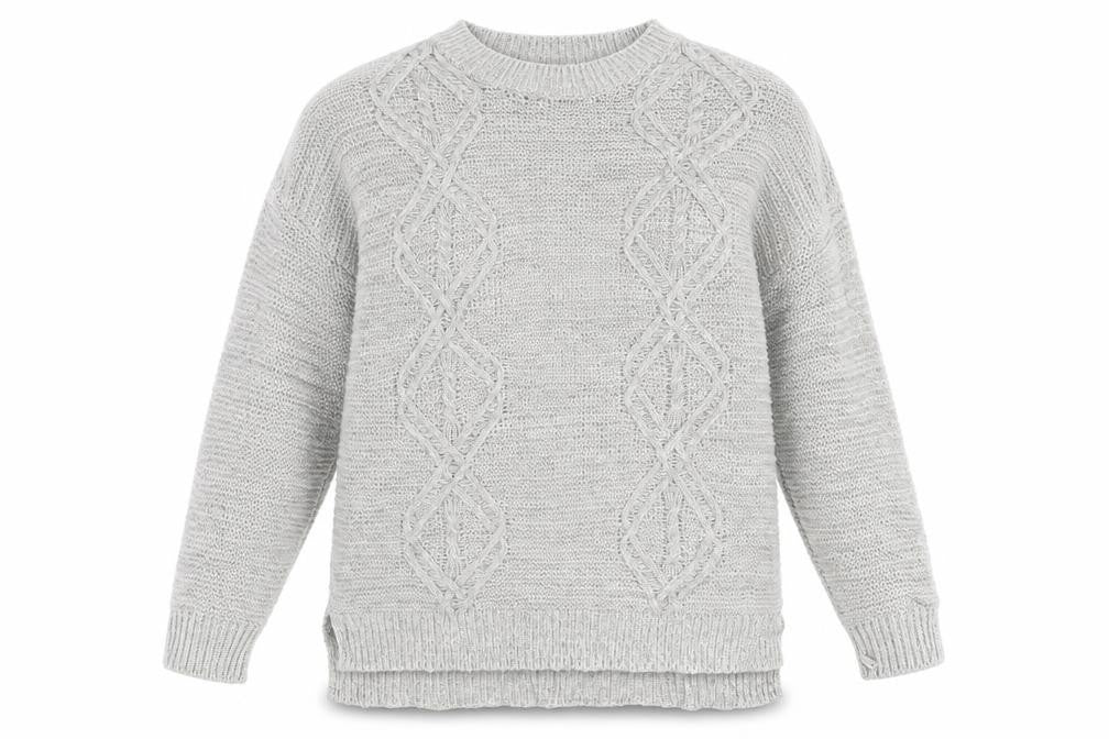 Front view of Papaya women’s grey jumper, size M