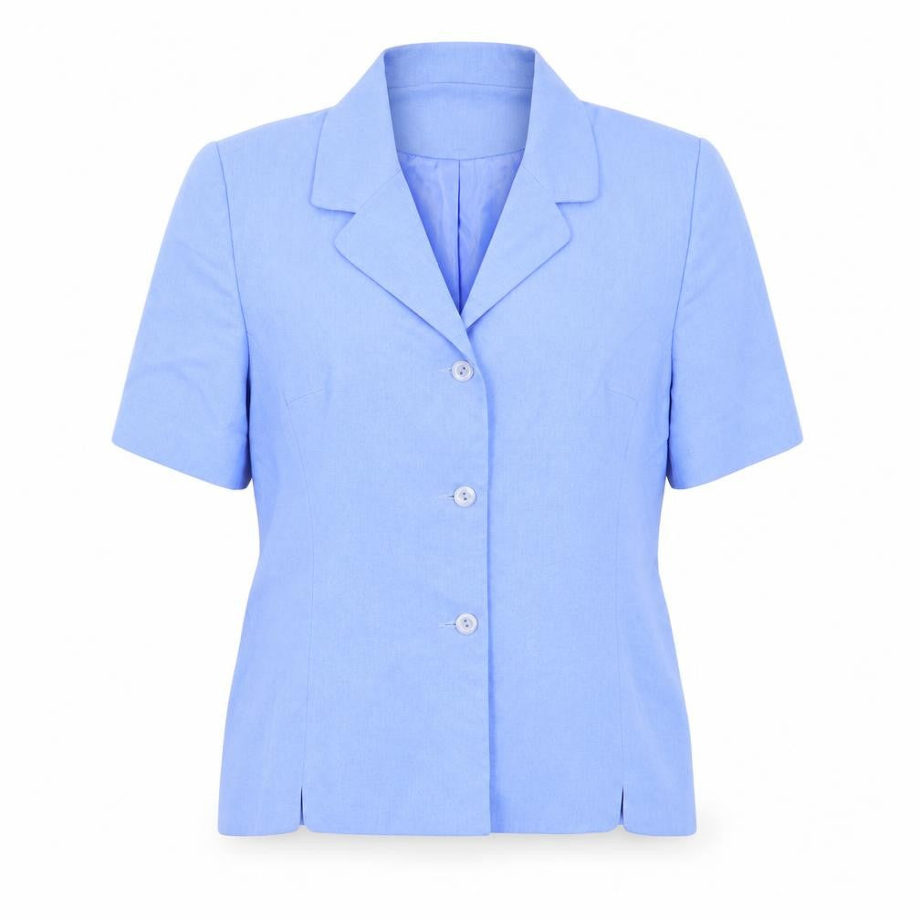 Front view of Isabelle women’s blue jacket blazer, size UK 14