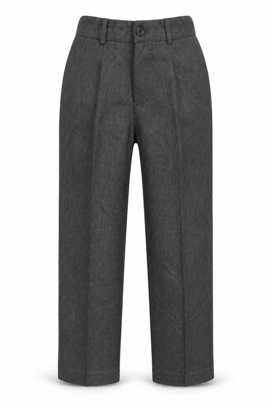 Front view of Uniform Direct boys’ grey dress pants trousers, size 3, years - school