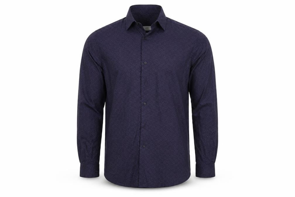 Front view of Next men’s blue floral button-up, size 16