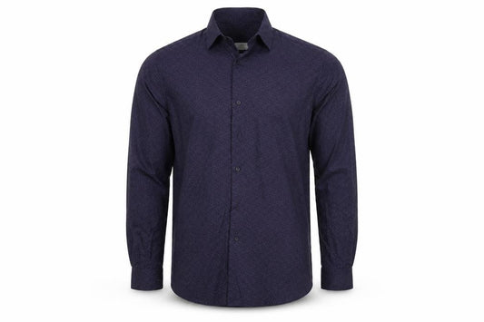 Front view of Next men’s blue floral button-up, size 16