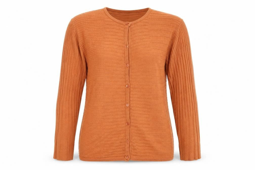 Country Classics Womens Orange  Knit Cardigan Jumper Size L