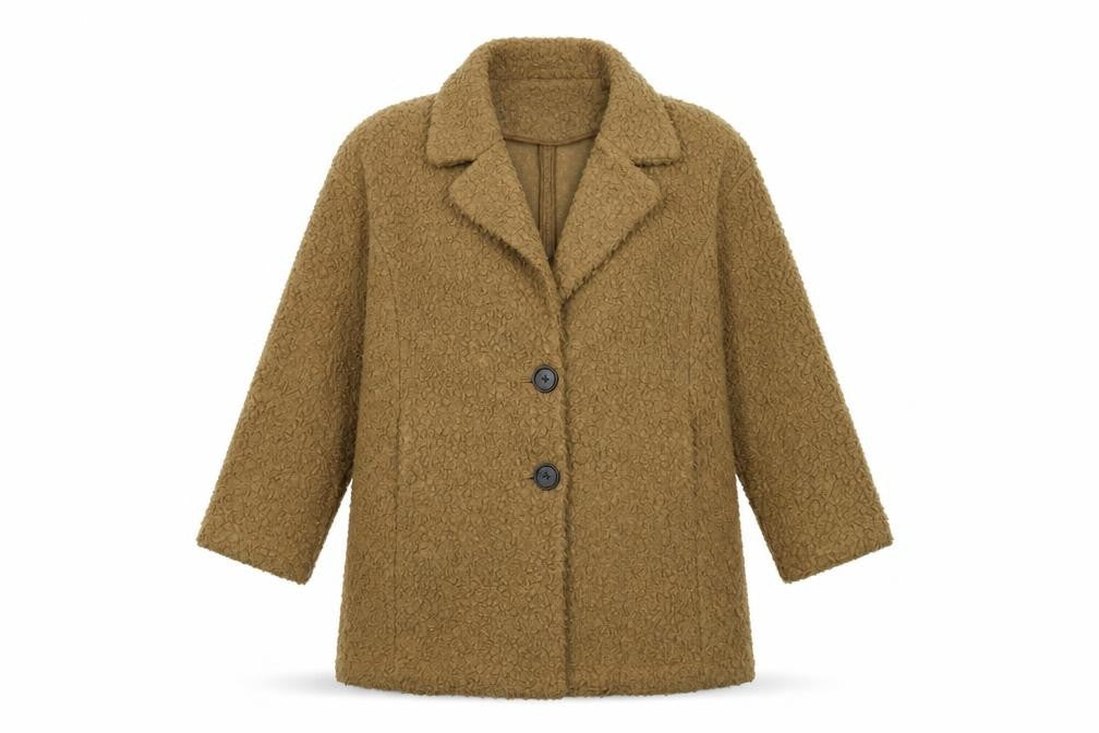 F&F Womens Brown  Fleece Overcoat Coat Size 14