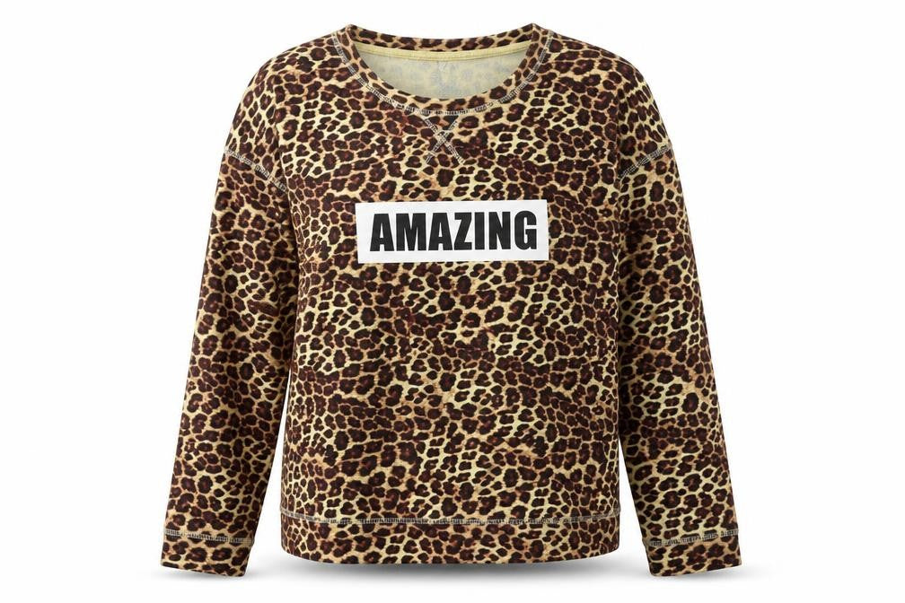 Jean pascale Womens Brown Animal Print  Pullover Jumper Size L